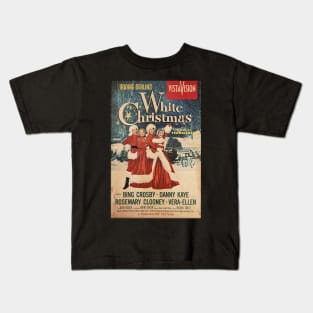 Vintage White Christmas Memories Kids T-Shirt